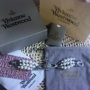 Vivienne Westwood Silver and Pearl Bracelet